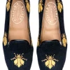 Bee Black Needlepoint Slipper (Men)