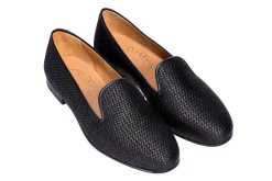 Black Raffia Slipper (Narrow)