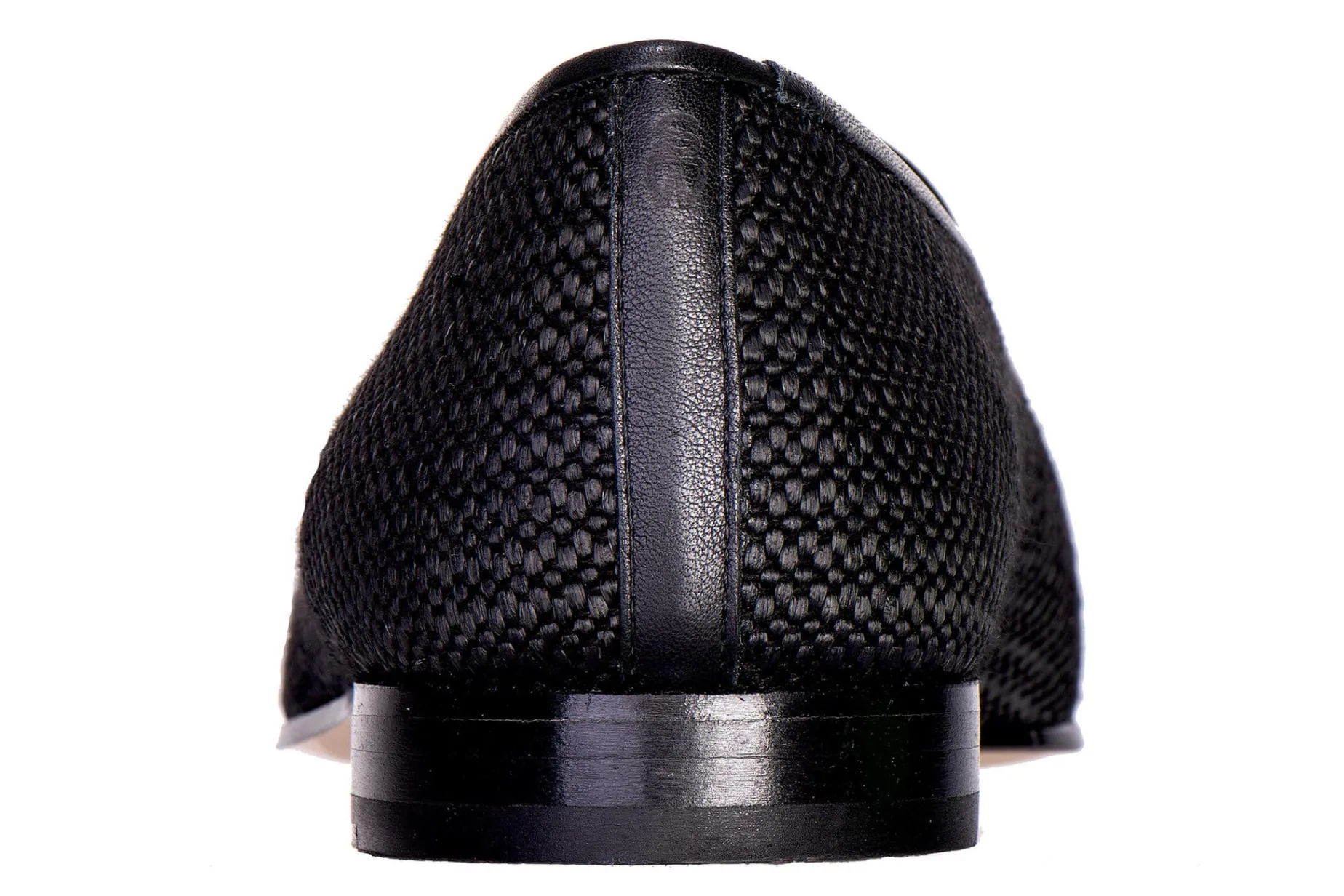Black Raffia Slipper (Narrow)