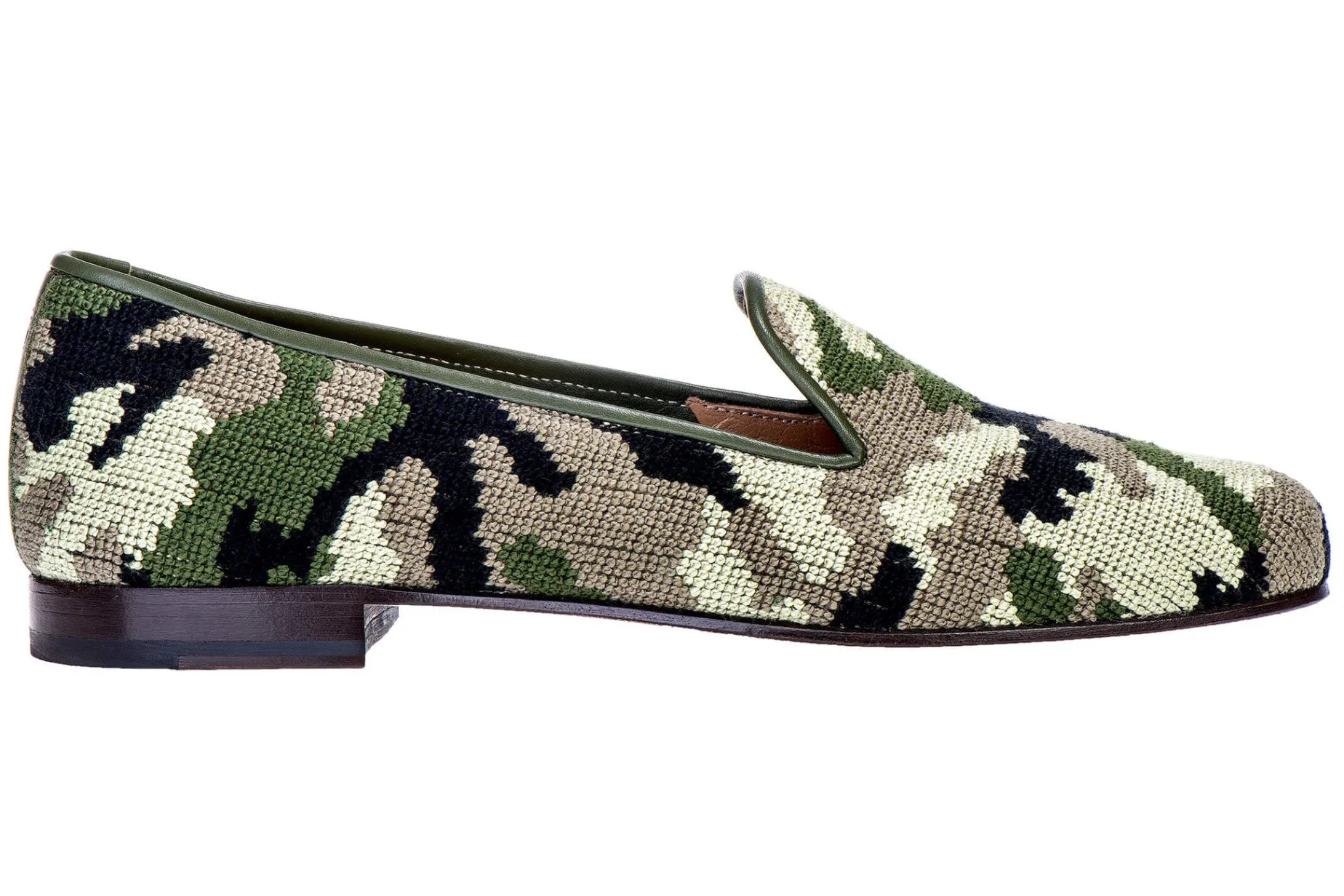Camo Green Needlepoint Slipper (Men)