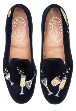 Celebrate Black Velvet Slipper (Wide)