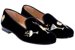 Celebrate Black Velvet Slipper (Wide)