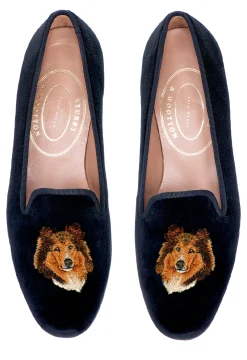 Collie Black Velvet Slipper (Men)