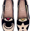 Crest Black Needlepoint Slipper (Men)