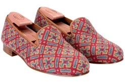 Cuenca Red Needlepoint Slipper (Men)