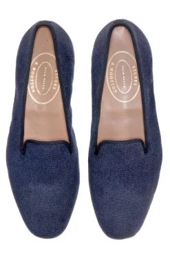 Navy Needlepoint Slipper (Men)