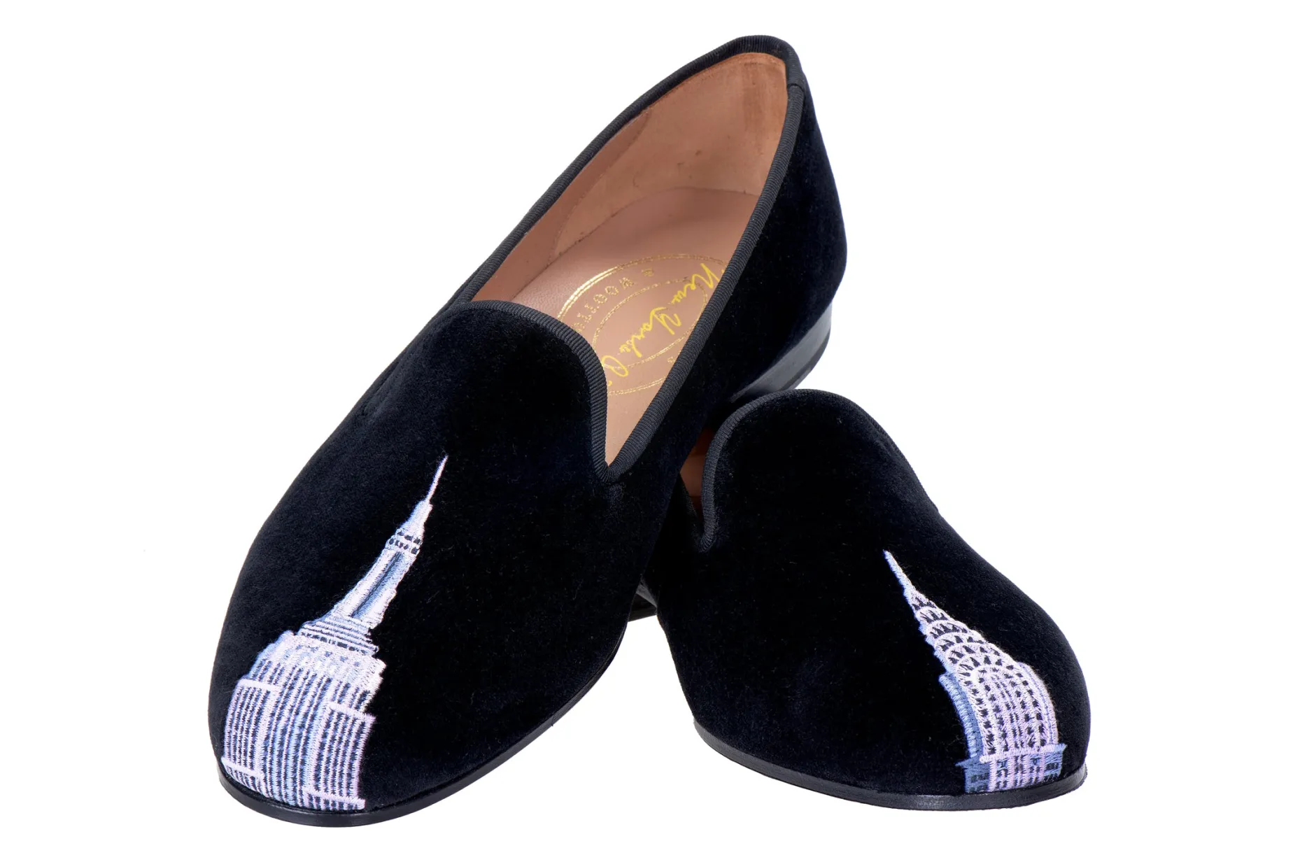 Skyscraper Black Velvet Slipper (Men)