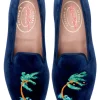 Storm Navy Velvet Slipper (Women)