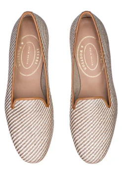 Straw Cream Raffia Slipper (Women)