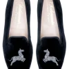 Zebra Black Velvet Slipper (Women)
