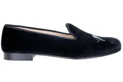 Zebra Black Velvet Slipper (Women)