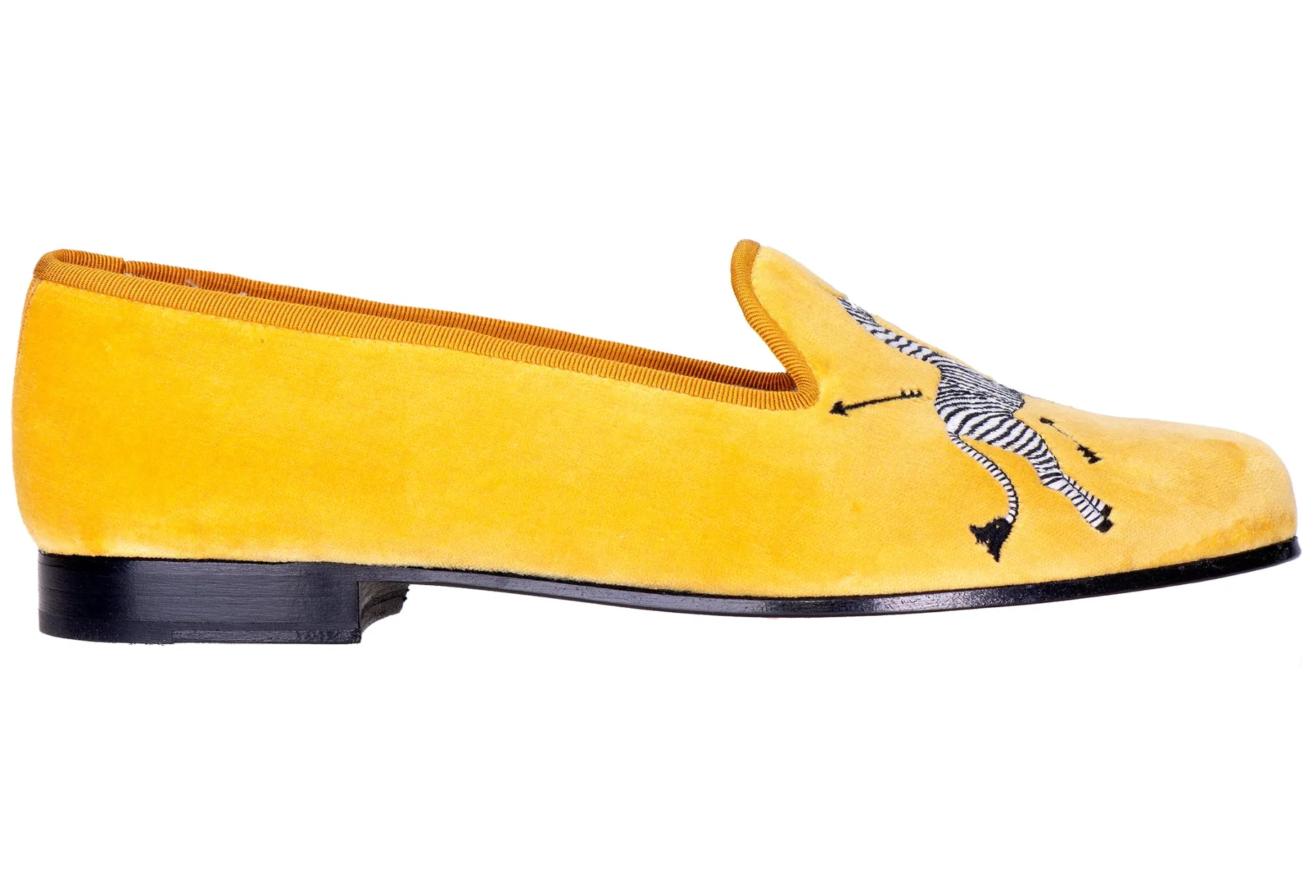 Zebras Yellow Velvet Slipper (Women)
